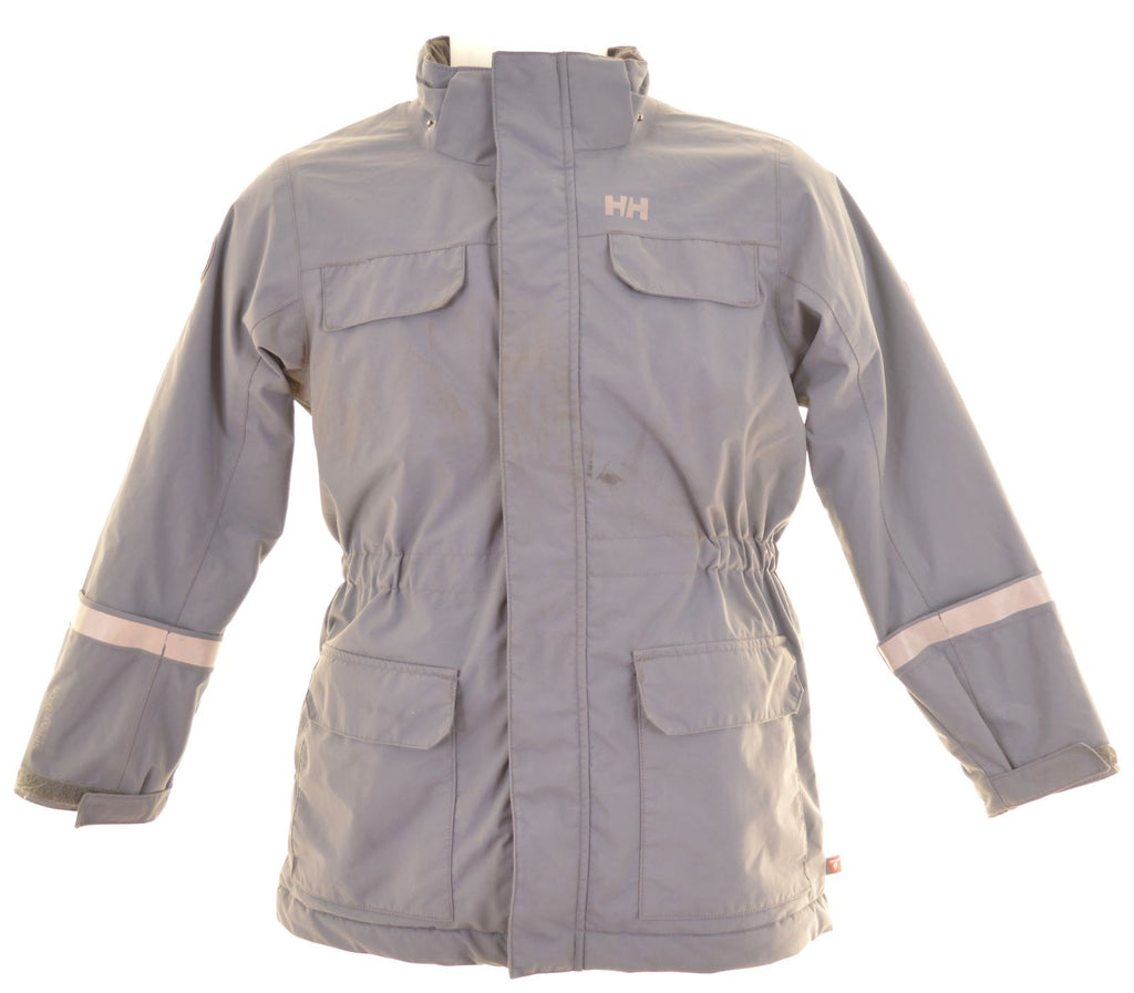 HELLY HANSEN Boys Windbreaker Jacket 9-10 Years Grey Nylon - Second Hand & Vintage Designer Clothing - Messina Hembry