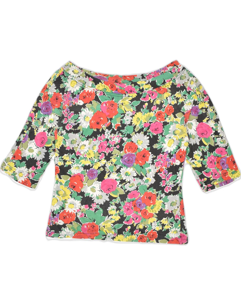 ANNI RUGGENTI Womens 3/4 Sleeve Blouse Top UK 8 Small Multicoloured Floral | Vintage | Thrift | Second-Hand | Used Clothing | Messina Hembry 