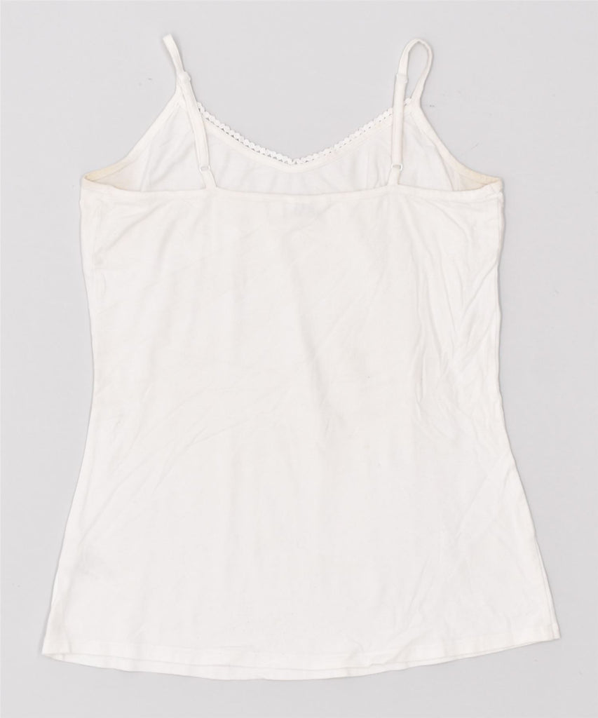 FAT FACE Womens Cami Top UK 10 Small White Cotton | Vintage | Thrift | Second-Hand | Used Clothing | Messina Hembry 