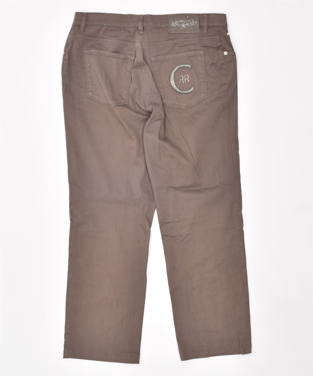 CERRUTI Womens Paprika Crop Casual Trousers W32 L25 Brown Cotton | Vintage | Thrift | Second-Hand | Used Clothing | Messina Hembry 