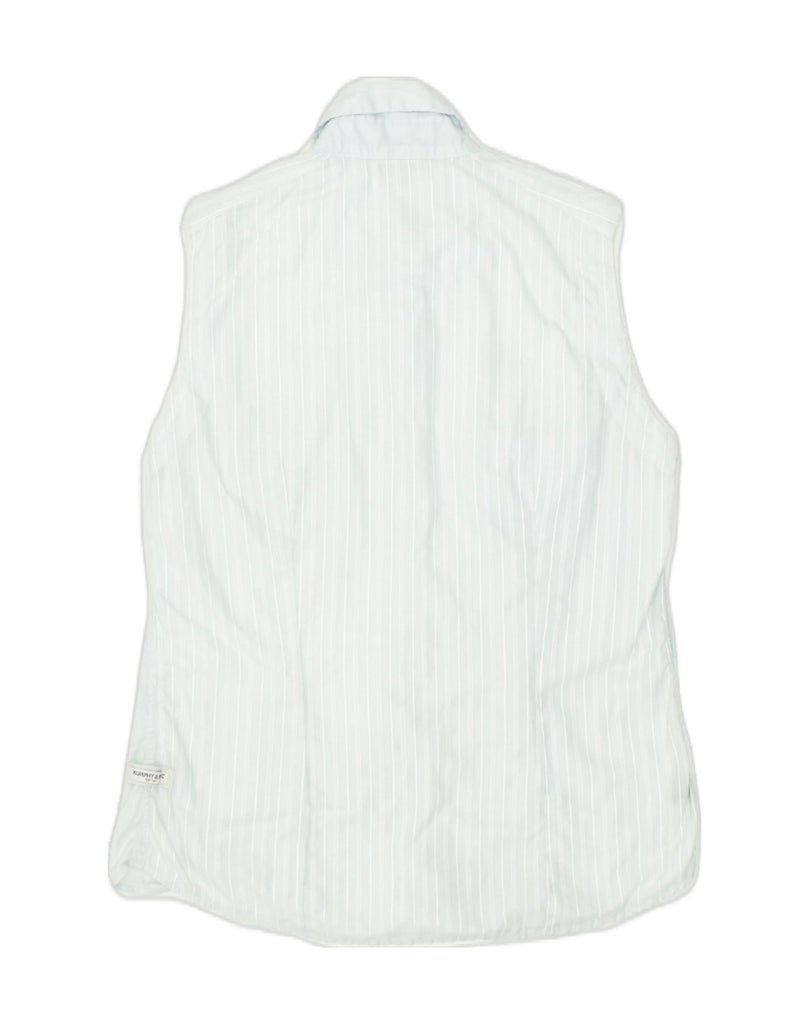 MURPHY & NYE Womens Sleeveless Shirt UK 12 Medium Off White Pinstripe | Vintage | Thrift | Second-Hand | Used Clothing | Messina Hembry 