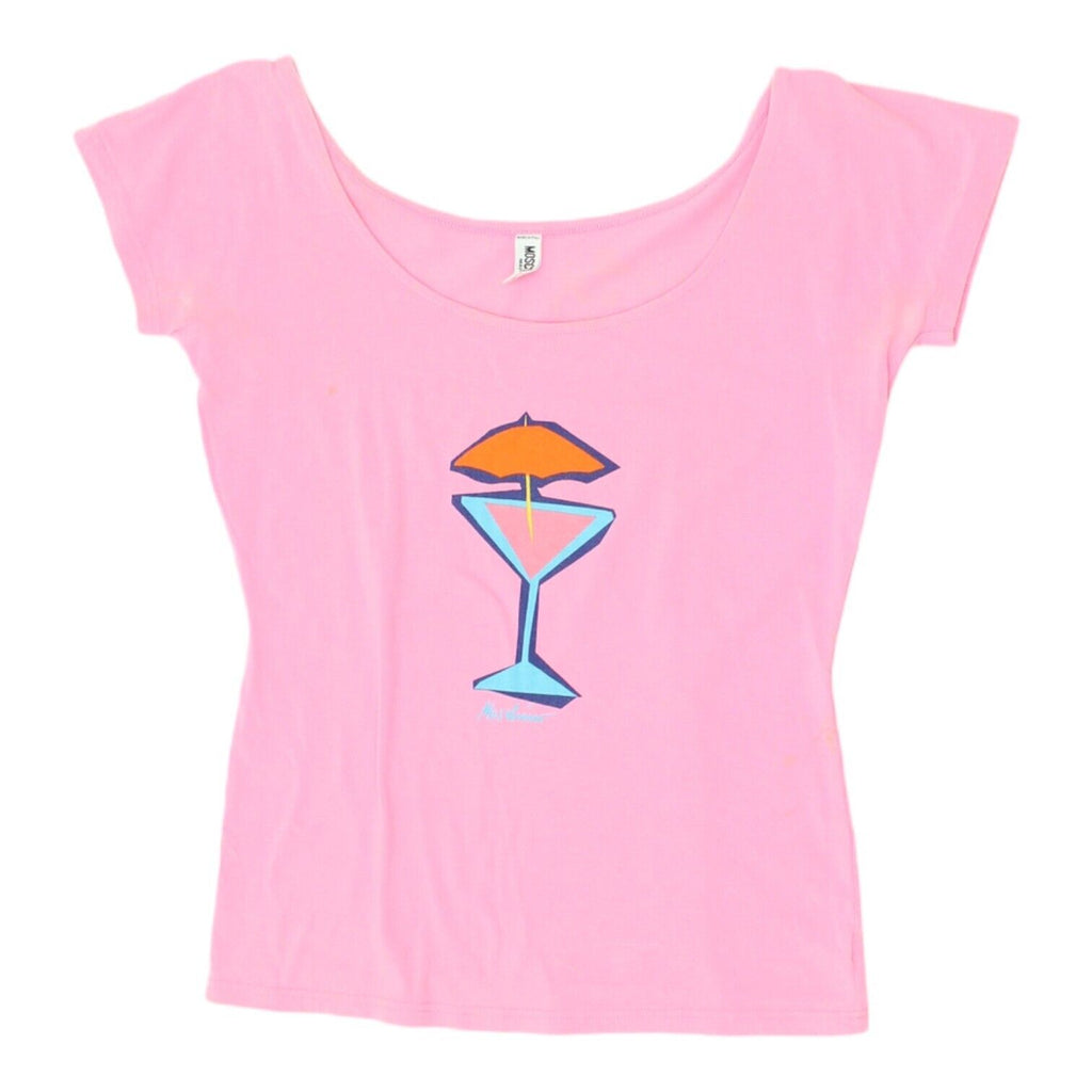 Moschino Mare Womens Pink Scoop Neck Tshirt | Retro High End Designer Summer VTG | Vintage Messina Hembry | Thrift | Second-Hand Messina Hembry | Used Clothing | Messina Hembry 