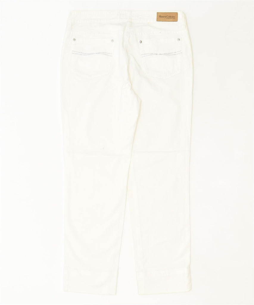 HENRY COTTONS Womens Straight Casual Trousers W30 L28 White Cotton Classic | Vintage | Thrift | Second-Hand | Used Clothing | Messina Hembry 