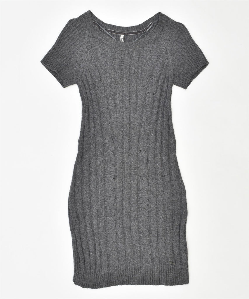 PEPE JEANS Womens Jumper Dress UK 8 Small Grey Cotton | Vintage | Thrift | Second-Hand | Used Clothing | Messina Hembry 