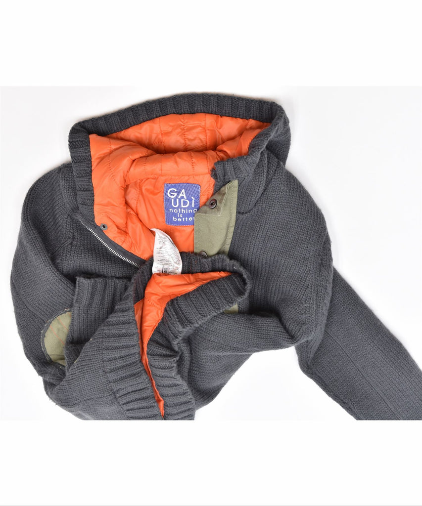 GAUDI Boys Zip Hoodie Sweater 9-10 Years Grey Acrylic | Vintage | Thrift | Second-Hand | Used Clothing | Messina Hembry 