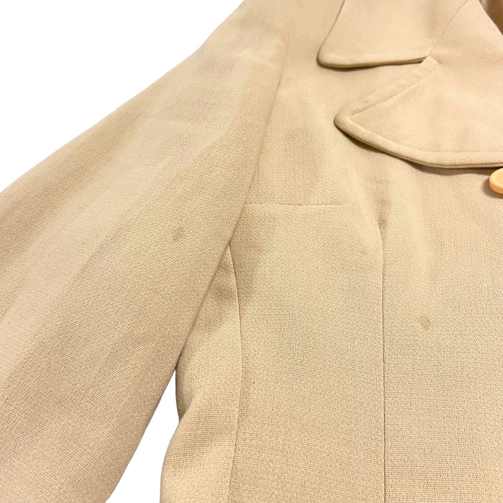 Kookai Women's Pea Coat | Vintage High End Luxury Designer Beige Peacoat VTG | Vintage Messina Hembry | Thrift | Second-Hand Messina Hembry | Used Clothing | Messina Hembry 