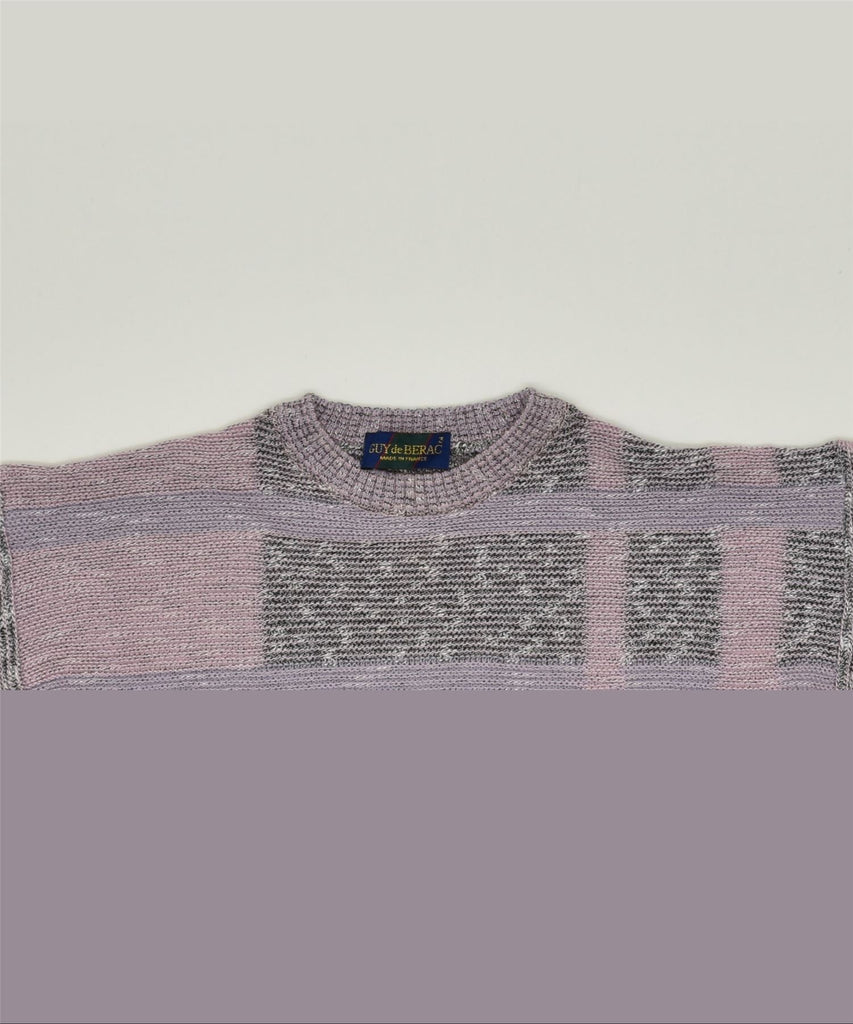 GUY DE BERAC Womens Crew Neck Jumper Sweater UK 14 Medium Purple Flecked | Vintage | Thrift | Second-Hand | Used Clothing | Messina Hembry 