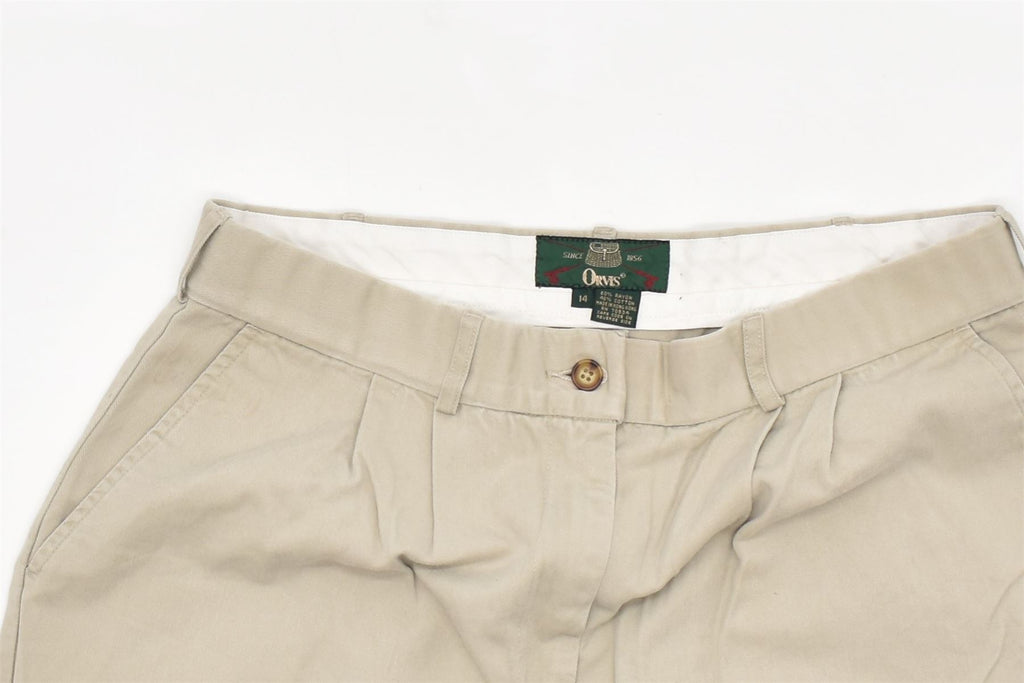 ORVIS Womens Straight Casual Trousers UK 14 Large W32 L30 Beige Rayon | Vintage | Thrift | Second-Hand | Used Clothing | Messina Hembry 