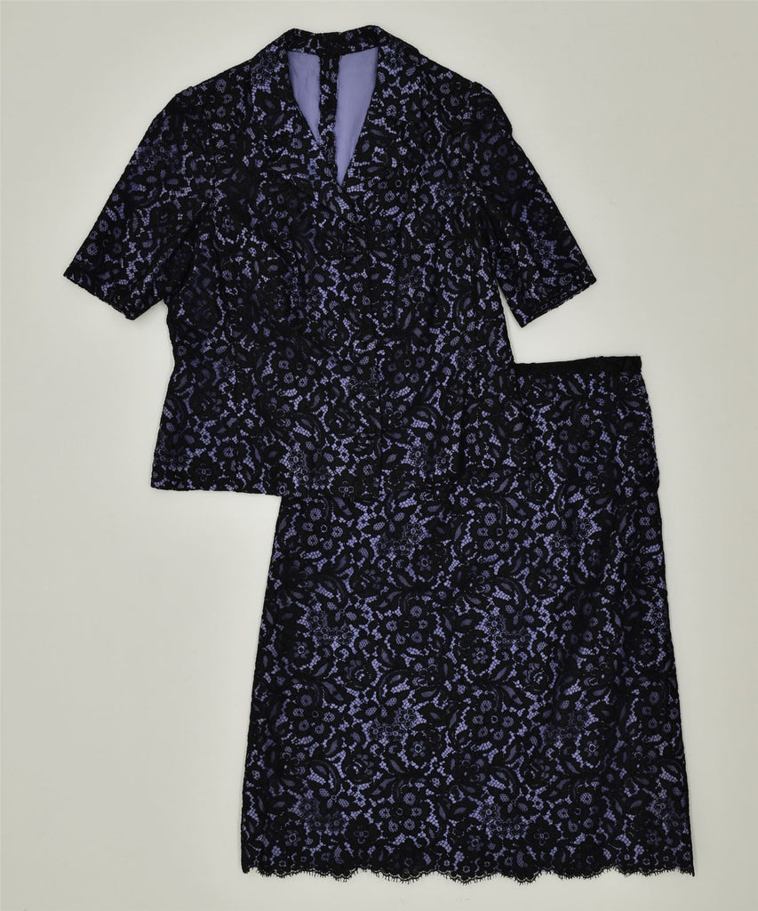 VINTAGE Womens Lace 2 Piece Skirt Set UK 12 Medium W32 Purple | Vintage | Thrift | Second-Hand | Used Clothing | Messina Hembry 