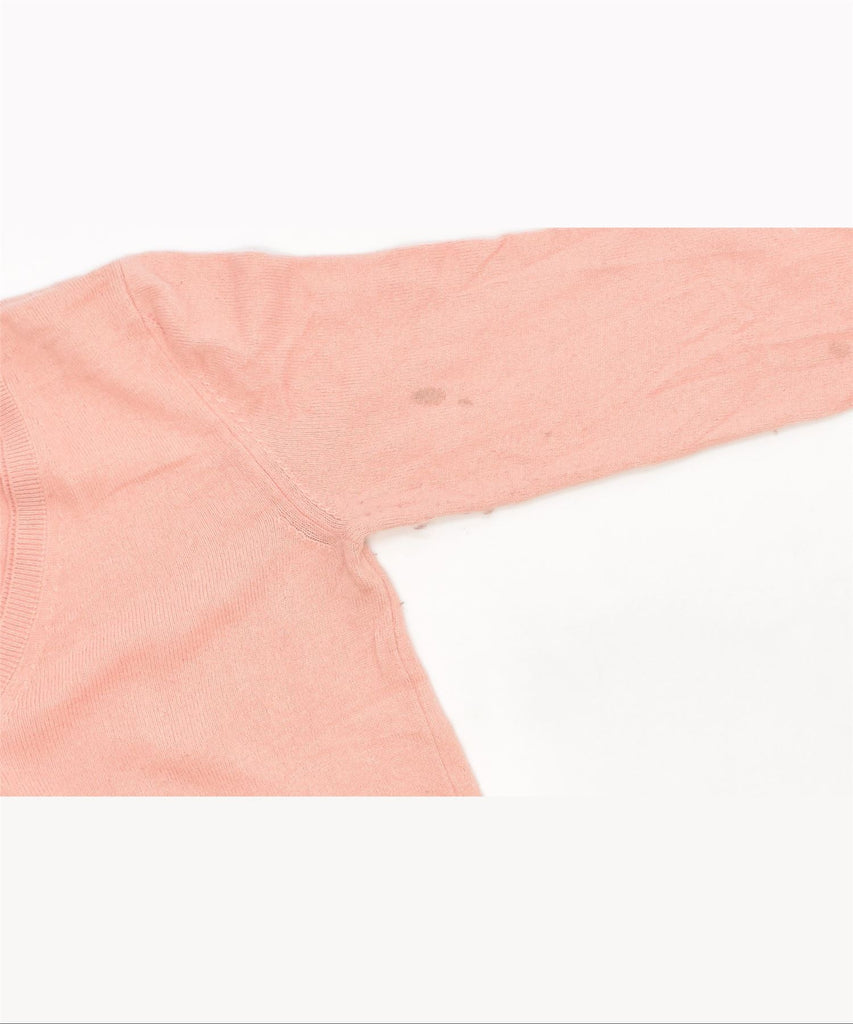 MASSIMO DUTTI Womens V-Neck Jumper Sweater UK 10 Small Pink | Vintage | Thrift | Second-Hand | Used Clothing | Messina Hembry 