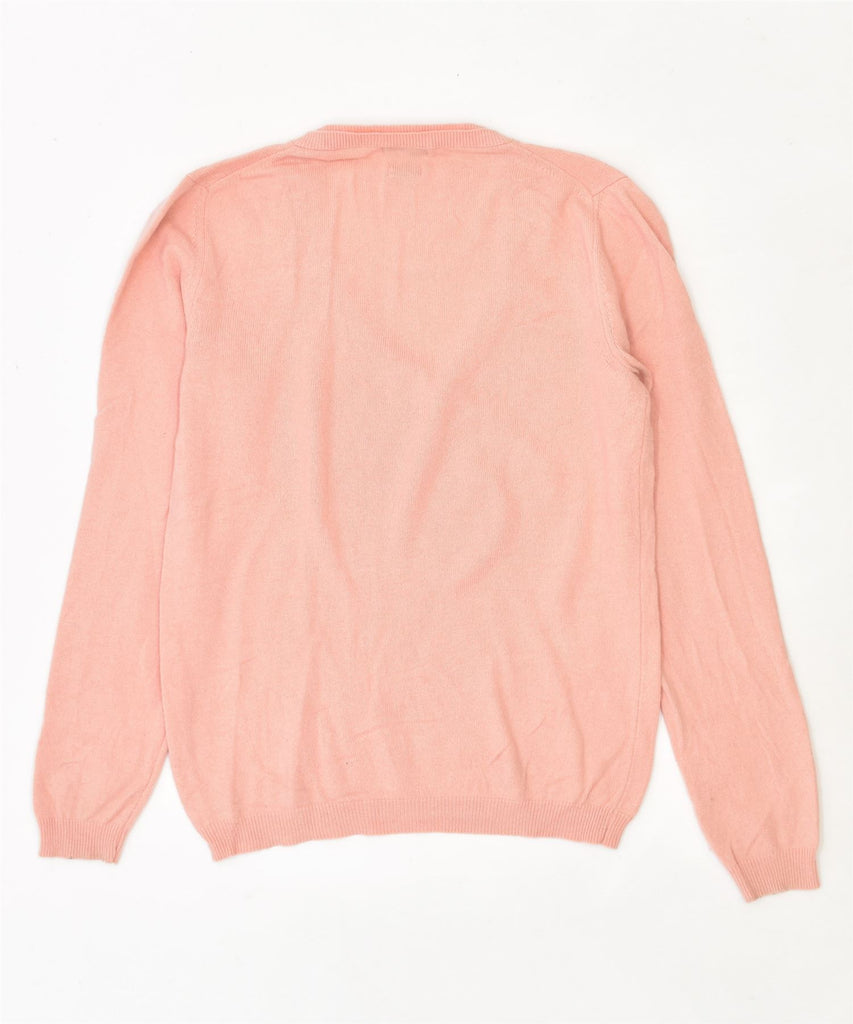 MASSIMO DUTTI Womens V-Neck Jumper Sweater UK 10 Small Pink | Vintage | Thrift | Second-Hand | Used Clothing | Messina Hembry 