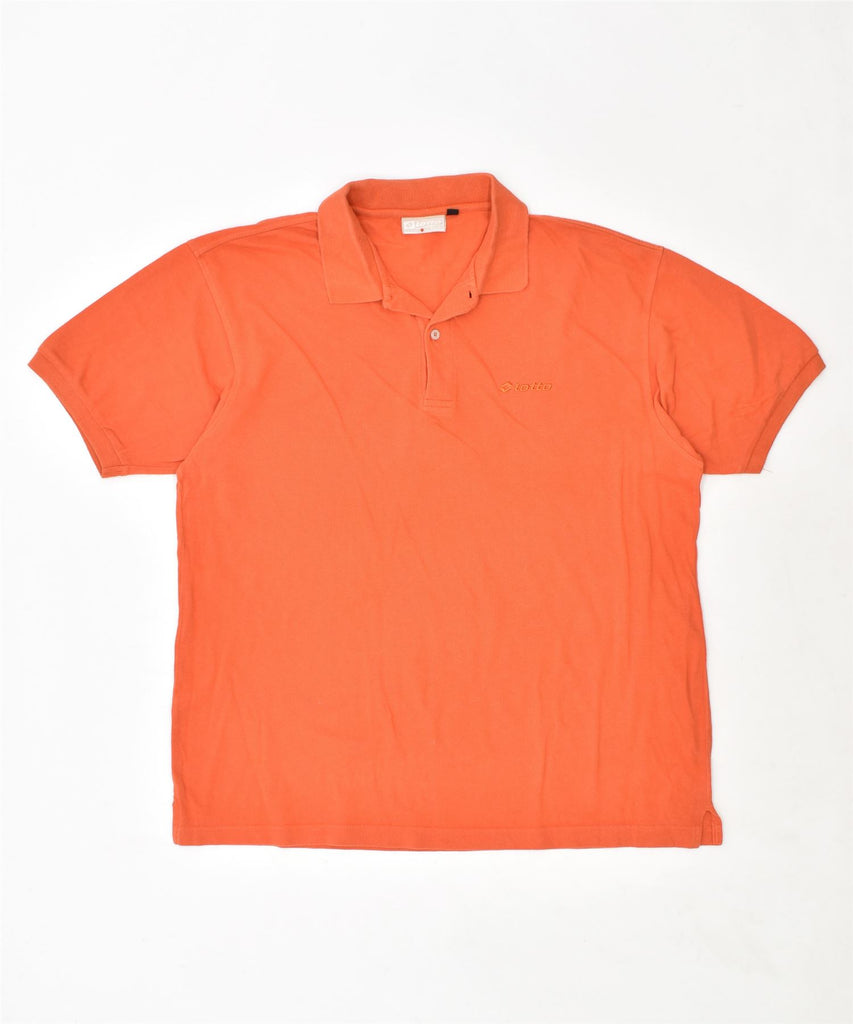 LOTTO Mens Polo Shirt 2XL Orange Cotton | Vintage | Thrift | Second-Hand | Used Clothing | Messina Hembry 