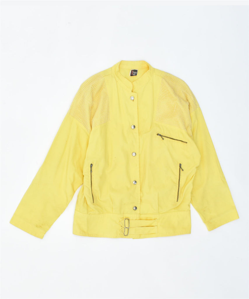 YOUNG STYLE Womens Bomber Jacket EU 40 Medium Yellow Cotton Vintage | Vintage | Thrift | Second-Hand | Used Clothing | Messina Hembry 