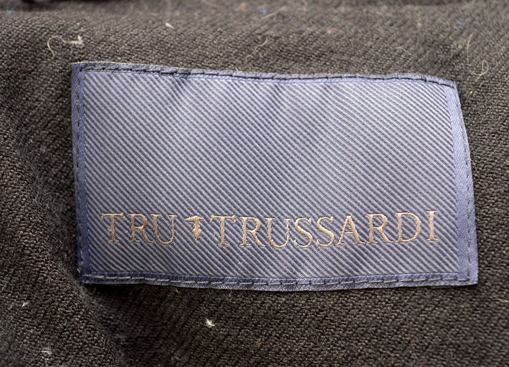 TRUSSARDI Womens Padded Jacket IT 48 XL Black Wool - Second Hand & Vintage Designer Clothing - Messina Hembry