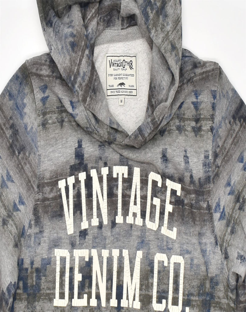 JACK & JONES Mens Graphic Hoodie Jumper Medium Grey Fair Isle Cotton | Vintage | Thrift | Second-Hand | Used Clothing | Messina Hembry 