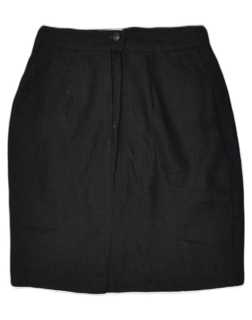 MARELLA Womens High Waist Straight Skirt UK 12 Medium W26 Black Linen | Vintage | Thrift | Second-Hand | Used Clothing | Messina Hembry 