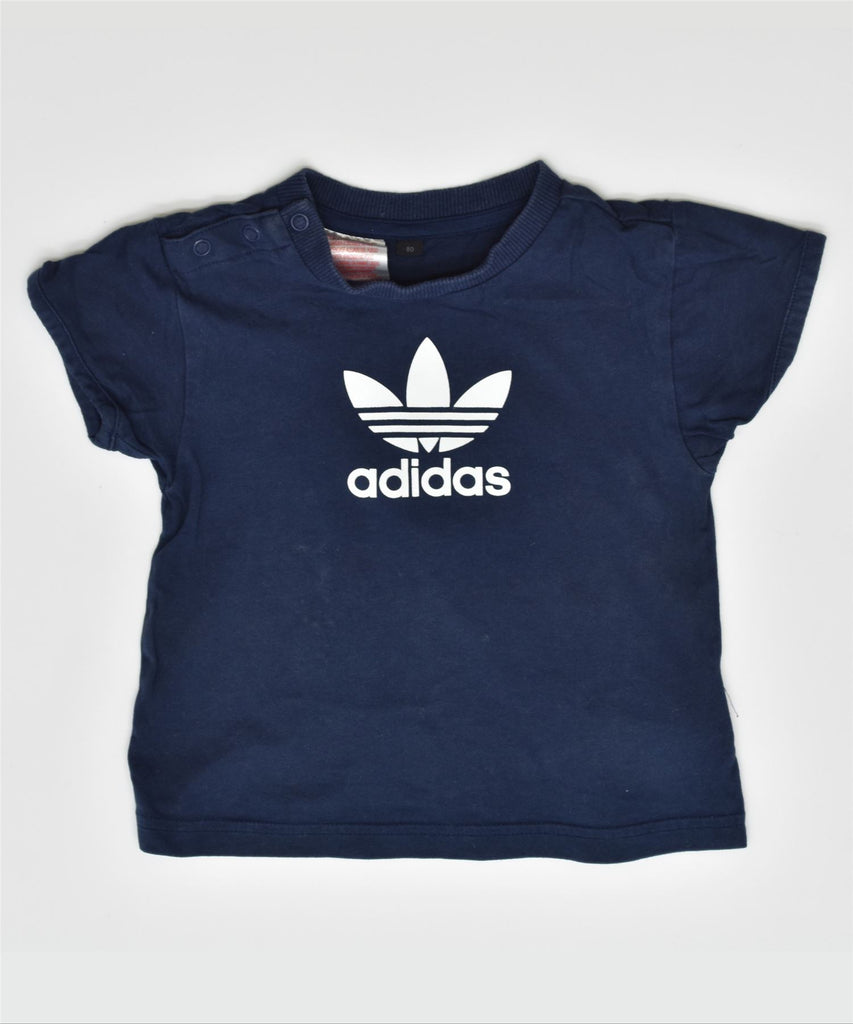 ADIDAS Boys Graphic T-Shirt Top 9-12 Months Blue Cotton | Vintage | Thrift | Second-Hand | Used Clothing | Messina Hembry 