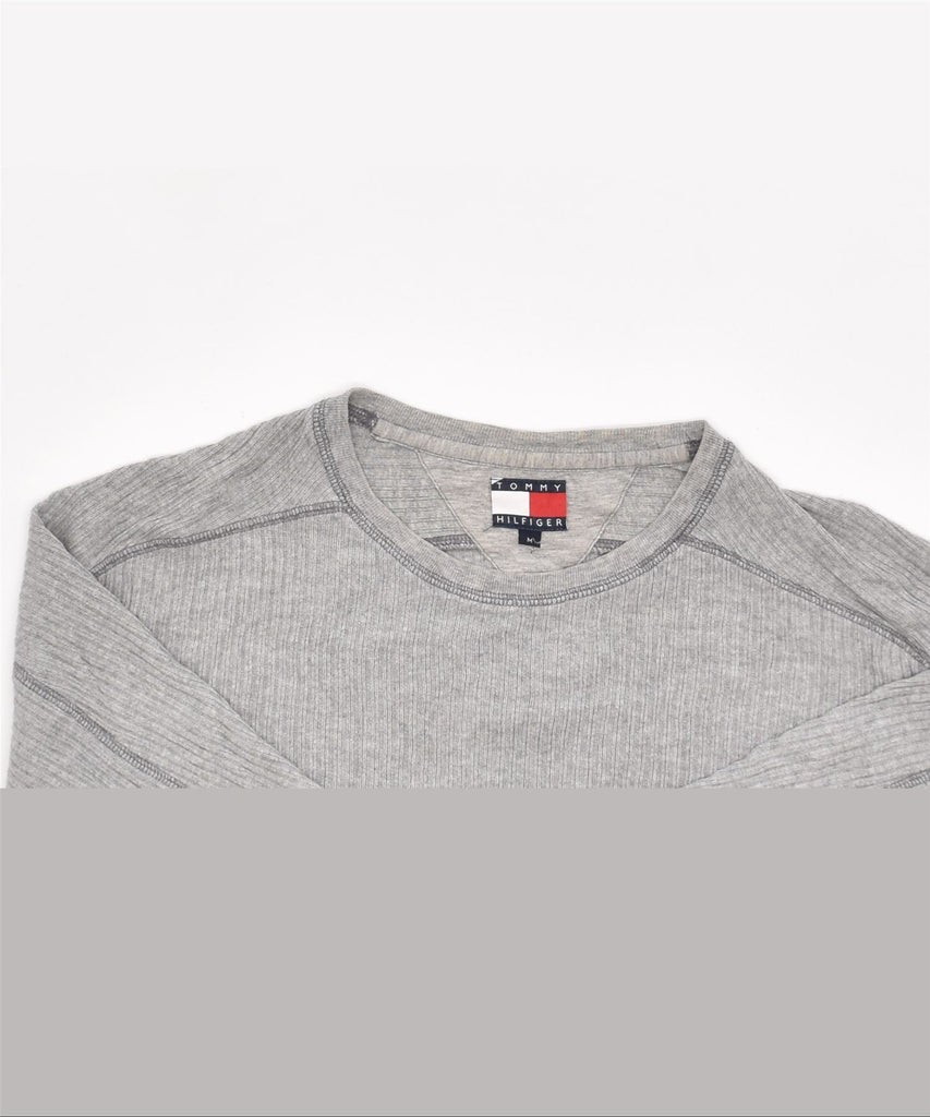 TOMMY HILFIGER Mens Crew Neck Jumper Sweater Medium Grey Cotton | Vintage | Thrift | Second-Hand | Used Clothing | Messina Hembry 