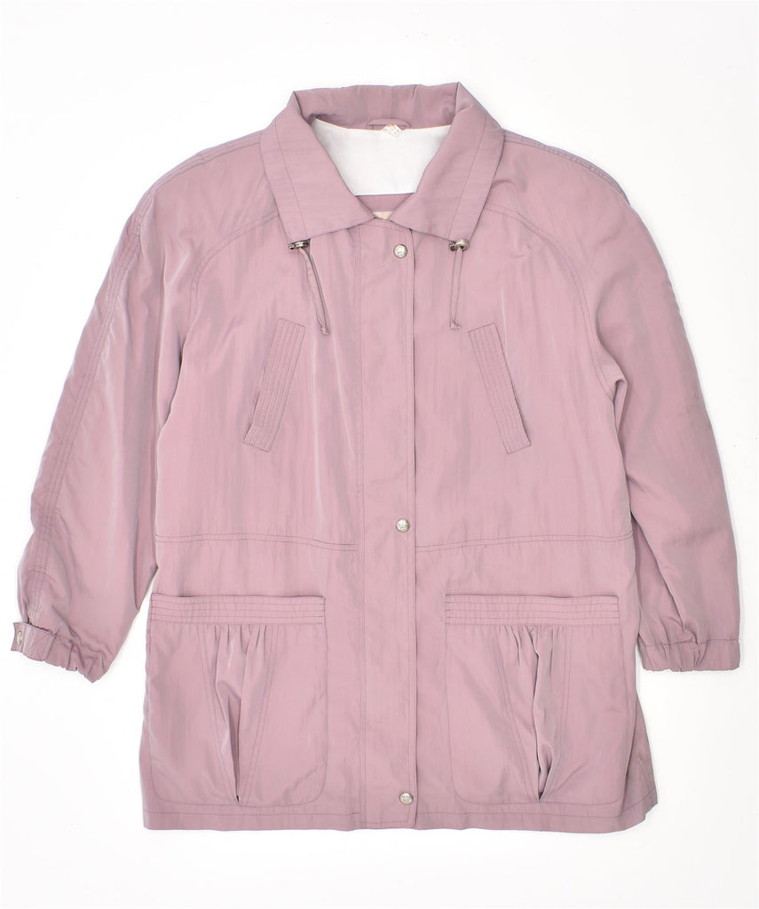 1ST CLASS Womens Windbreaker Jacket UK 18 XL Lilac Polyester | Vintage | Thrift | Second-Hand | Used Clothing | Messina Hembry 