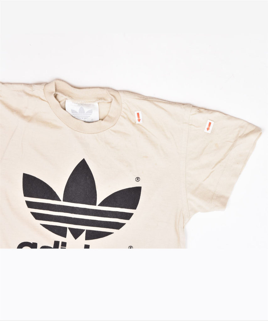 ADIDAS Boys Graphic T-Shirt Top 7-8 Years Beige Cotton | Vintage | Thrift | Second-Hand | Used Clothing | Messina Hembry 