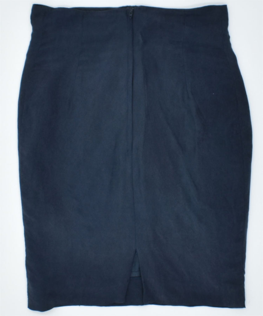 ZOE Womens Pencil Skirt IT 42 Medium W29 Navy Blue Acrylic Vintage | Vintage | Thrift | Second-Hand | Used Clothing | Messina Hembry 