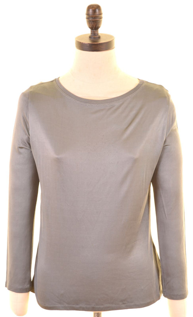 MAX & CO. Womens Top Long Sleeve UK 8 Small Grey Viscose | Vintage | Thrift | Second-Hand | Used Clothing | Messina Hembry 