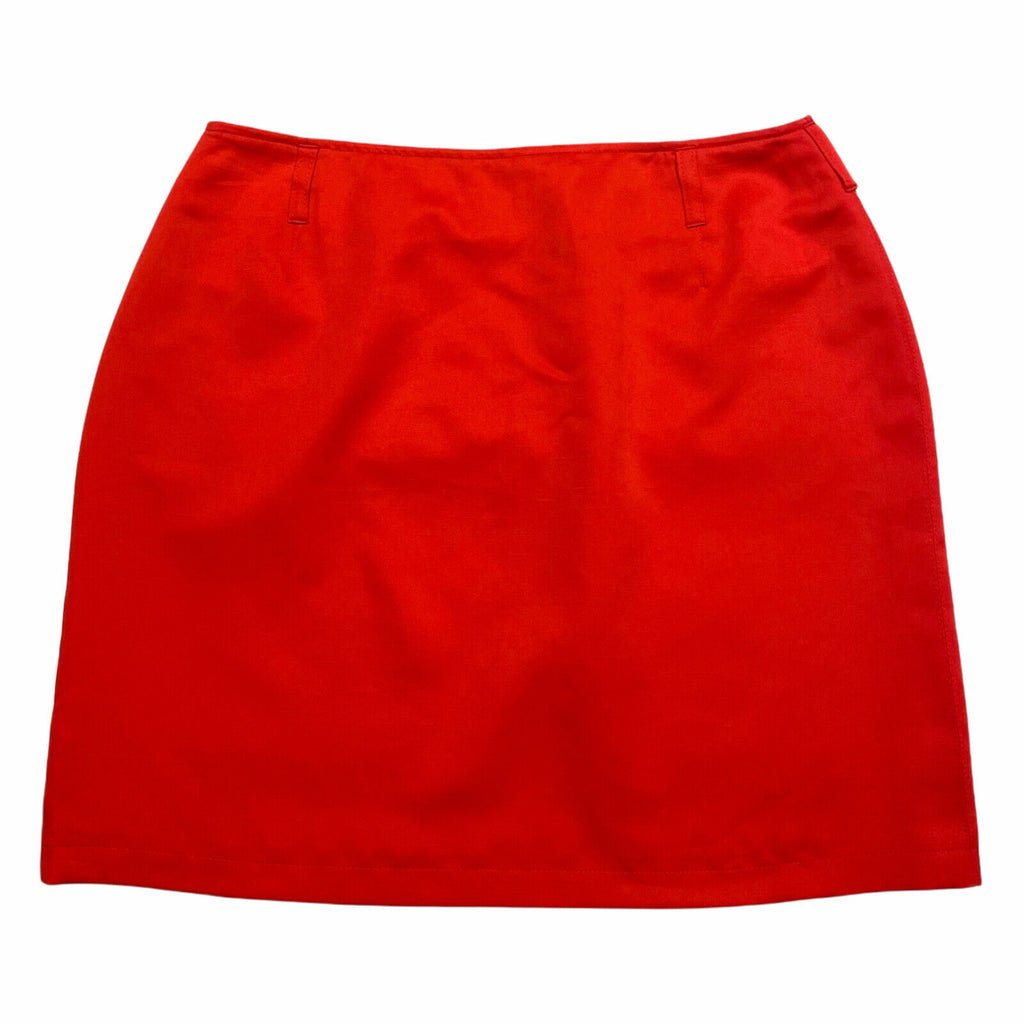 Max & Co. Short A Line Satin Skirt | Vintage Luxury High End Designer Red GB 10 | Vintage Messina Hembry | Thrift | Second-Hand Messina Hembry | Used Clothing | Messina Hembry 