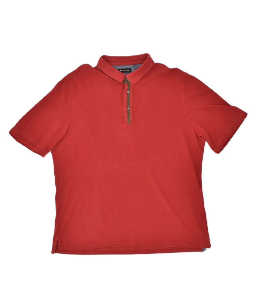 MASSIMO DUTTI Mens Polo Shirt 2XL Red Cotton | Vintage | Thrift | Second-Hand | Used Clothing | Messina Hembry 