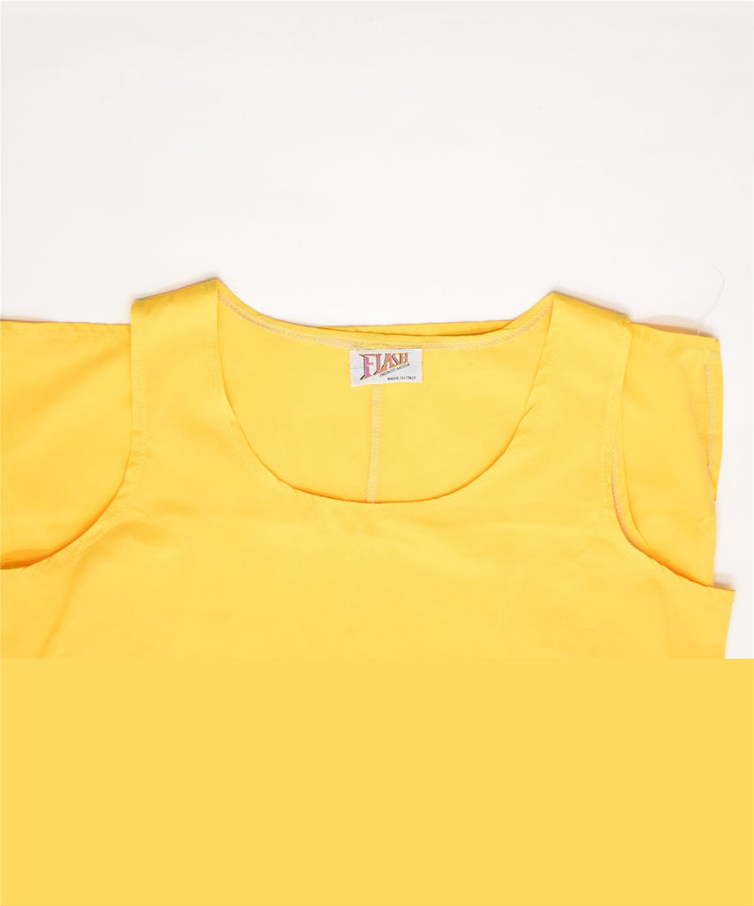 FLASH Womens Vest Top UK 16 Large Yellow Vintage | Vintage | Thrift | Second-Hand | Used Clothing | Messina Hembry 