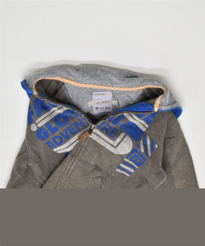 FAT FACE Boys Zip Hoodie Sweater 8-9 Years Grey Cotton | Vintage | Thrift | Second-Hand | Used Clothing | Messina Hembry 