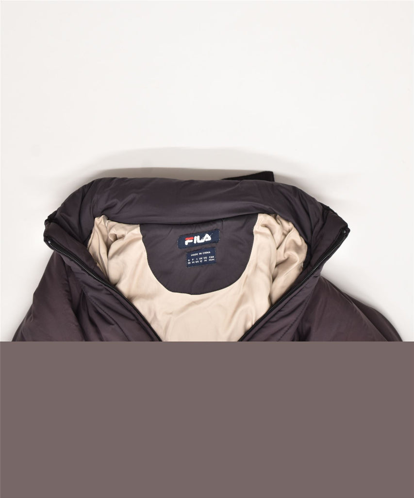 FILA Womens Hooded Padded Coat UK 12 Medium Black Nylon | Vintage | Thrift | Second-Hand | Used Clothing | Messina Hembry 