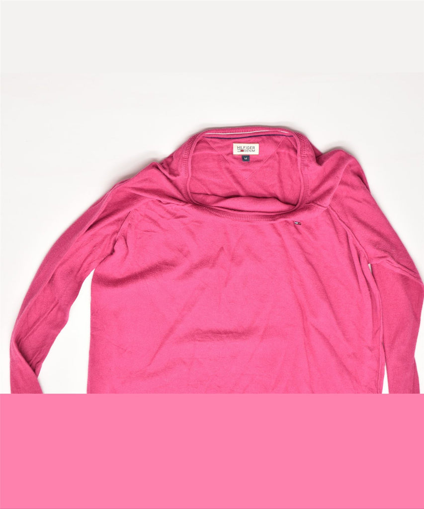 TOMMY HILFIGER Mens Crew Neck Jumper Sweater Medium Pink Cotton | Vintage | Thrift | Second-Hand | Used Clothing | Messina Hembry 