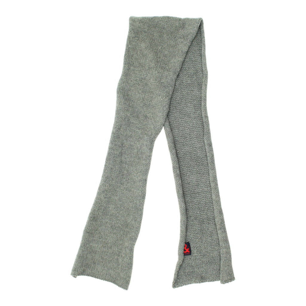 Dolce & Gabbana Mens Grey Wool Knit Scarf | Vintage High End Designer Scarves | Vintage Messina Hembry | Thrift | Second-Hand Messina Hembry | Used Clothing | Messina Hembry 