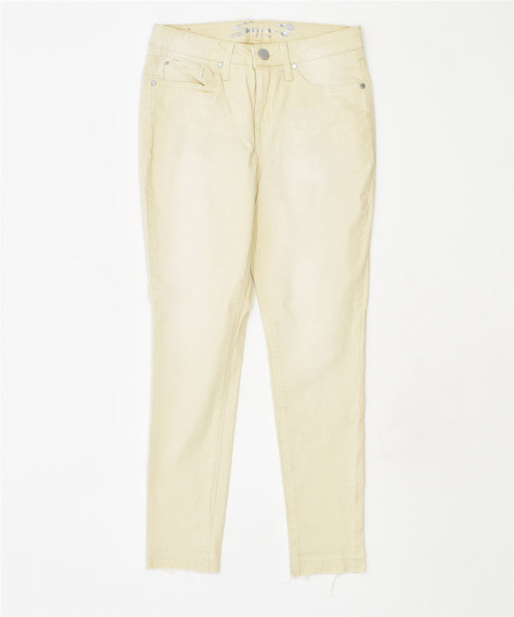 SEVENTY Womens Skinny Casual Trousers US 8 Medium W31 L27 Off White Cotton | Vintage | Thrift | Second-Hand | Used Clothing | Messina Hembry 