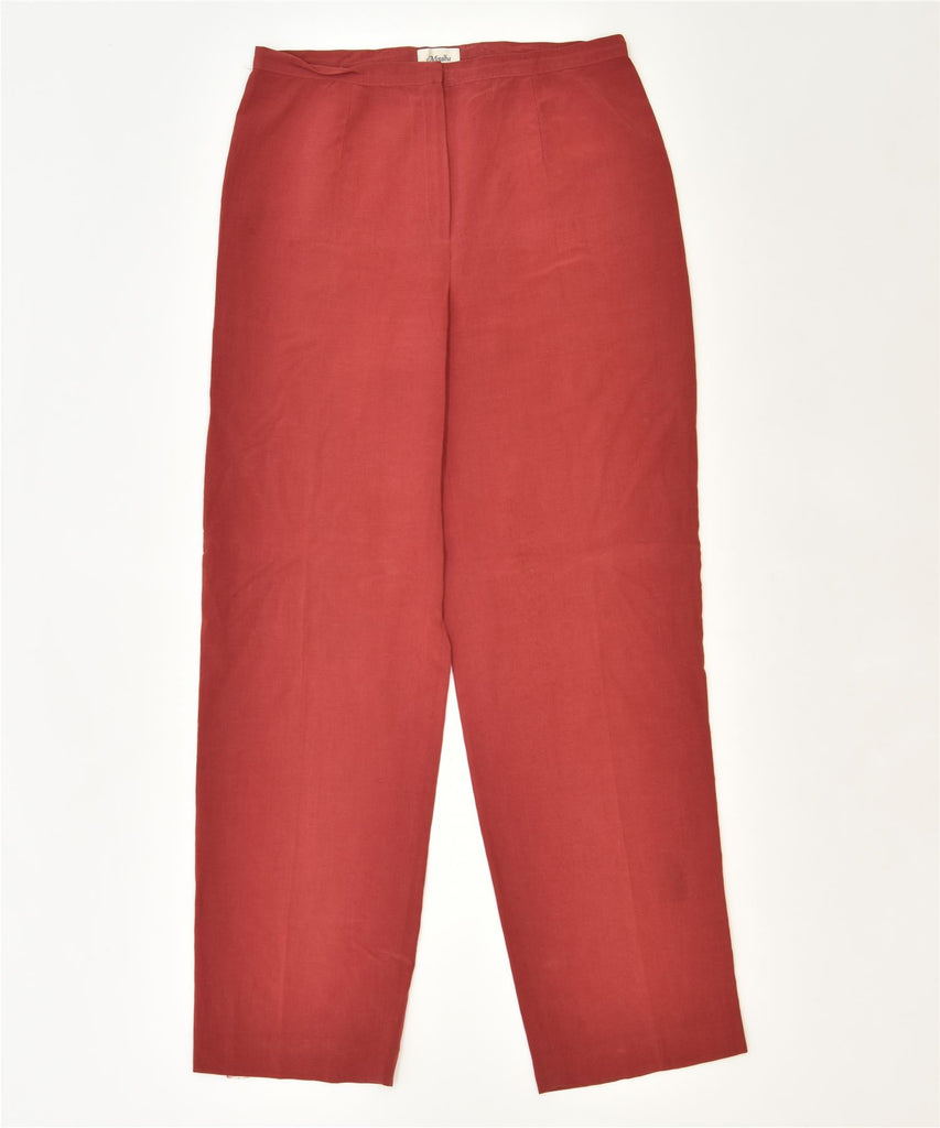 MIRALBA Womens Slim Suit Trousers UK 14 Medium W30 L30 Red Modal Classic | Vintage | Thrift | Second-Hand | Used Clothing | Messina Hembry 