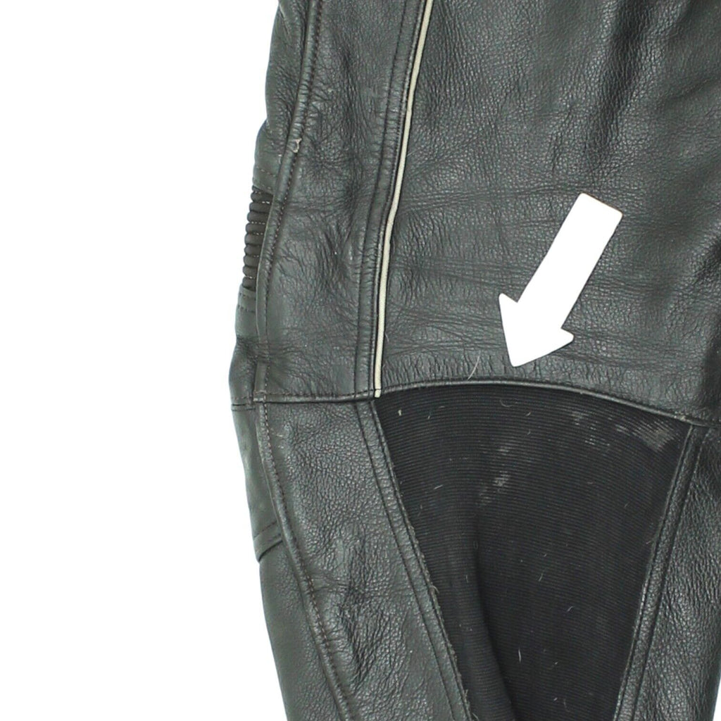 Polo Mens Black Leather Motorcycle Trousers | Vintage Protective Biker Gear VTG | Vintage Messina Hembry | Thrift | Second-Hand Messina Hembry | Used Clothing | Messina Hembry 