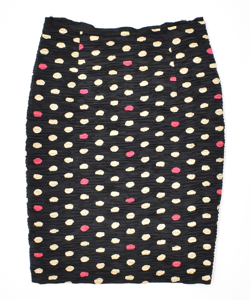 VINTAGE Womens Pencil Skirt IT 44 Medium Black Polka Dot | Vintage | Thrift | Second-Hand | Used Clothing | Messina Hembry 