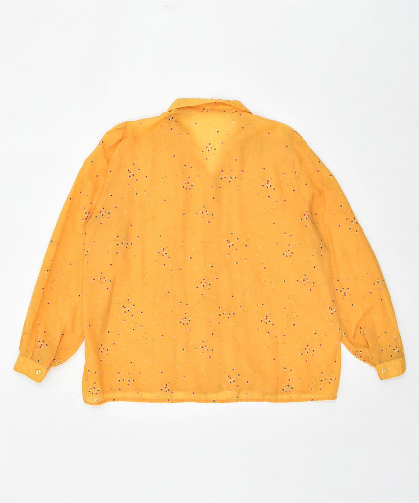 VINTAGE Womens See Through Shirt Blouse UK 18 XL Yellow Spotted | Vintage | Thrift | Second-Hand | Used Clothing | Messina Hembry 