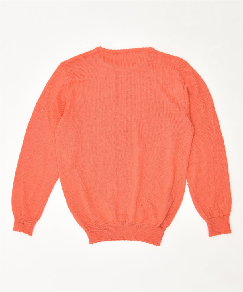 VINTAGE Womens Crew Neck Jumper Sweater UK 16 Large Orange Flower | Vintage | Thrift | Second-Hand | Used Clothing | Messina Hembry 