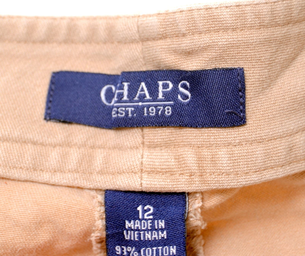 CHAPS Womens Chino Trousers Size 12 W32 L25 Beige Cotton - Second Hand & Vintage Designer Clothing - Messina Hembry