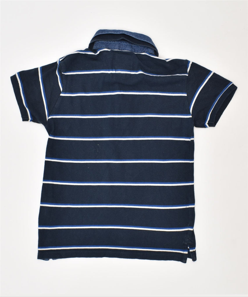 CHAMPION Boys Polo Shirt 7-8 Years Navy Blue Striped Cotton | Vintage | Thrift | Second-Hand | Used Clothing | Messina Hembry 