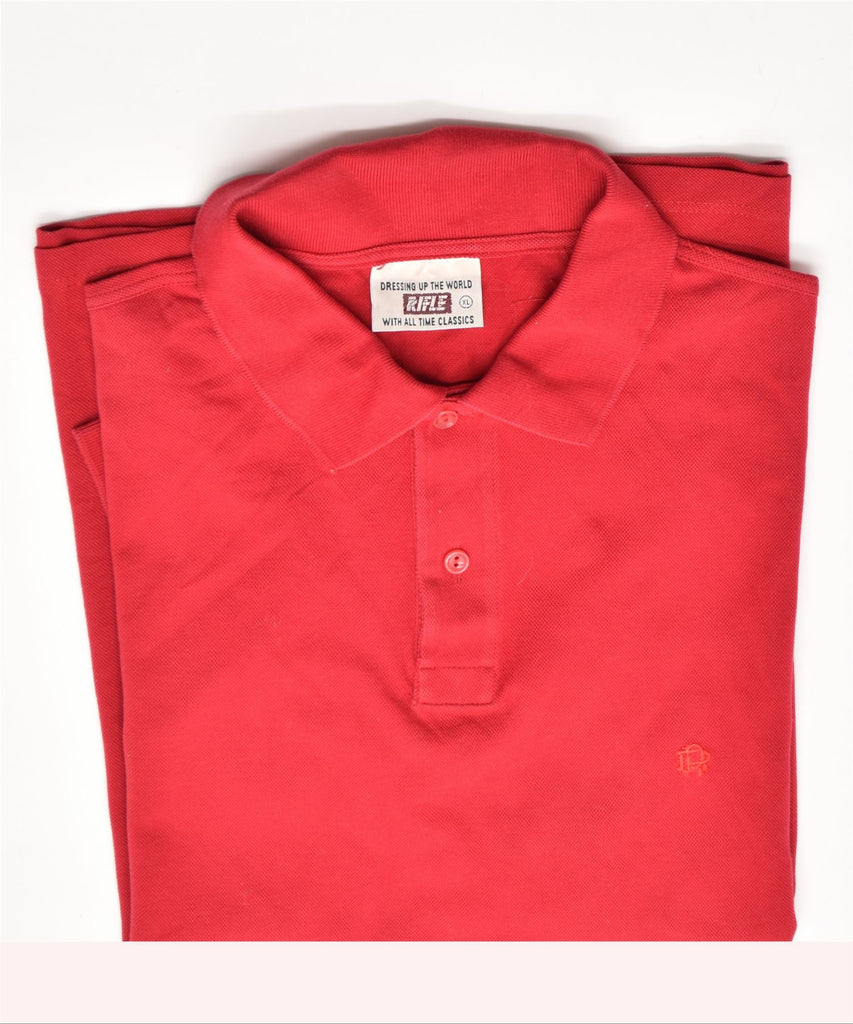 RIFLE Mens Polo Shirt XL Red Cotton | Vintage | Thrift | Second-Hand | Used Clothing | Messina Hembry 