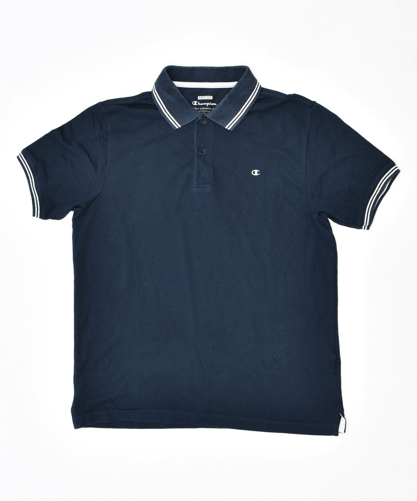 CHAMPION Mens Easy Fit Polo Shirt Small Navy Blue Cotton | Vintage | Thrift | Second-Hand | Used Clothing | Messina Hembry 