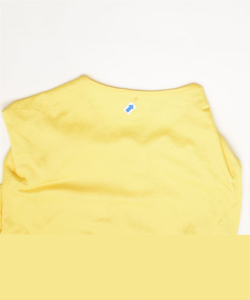 VINTAGE Womens Short Sleeve Shirt UK 12 Medium Yellow Cotton | Vintage | Thrift | Second-Hand | Used Clothing | Messina Hembry 