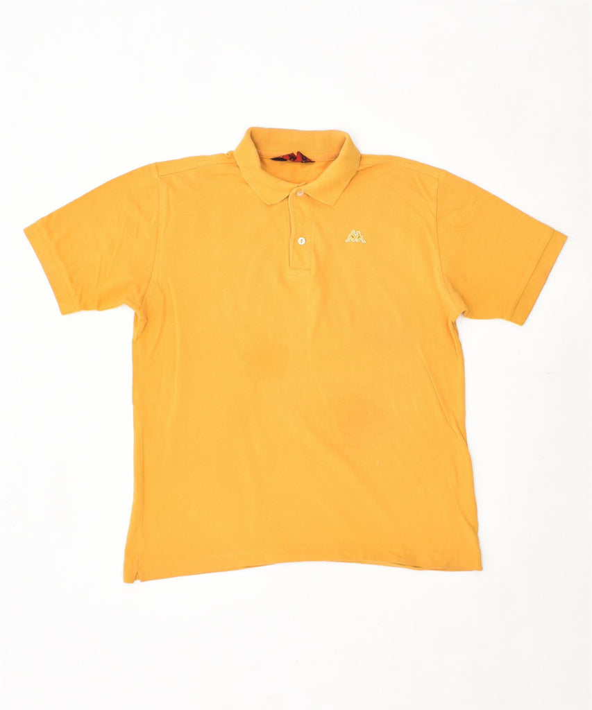 KAPPA Mens Polo Shirt Medium Yellow Cotton | Vintage | Thrift | Second-Hand | Used Clothing | Messina Hembry 