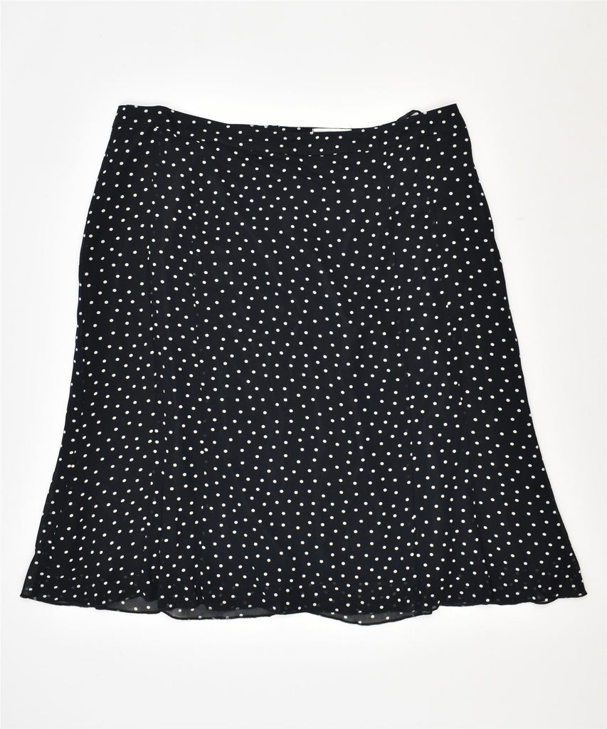 AMY VERMONT Womens A-Line Skirt IT 46 Large W34 Black Polka Dot Viscose | Vintage | Thrift | Second-Hand | Used Clothing | Messina Hembry 