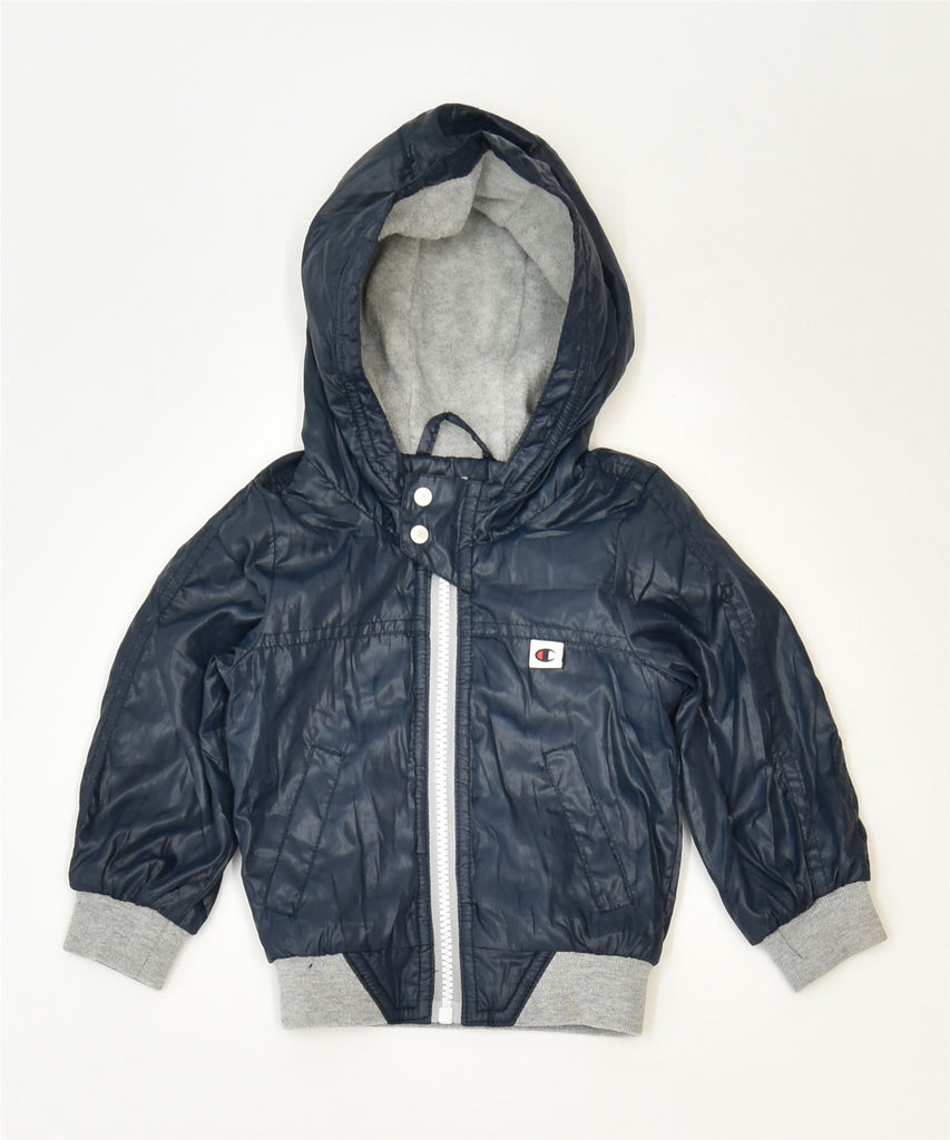 CHAMPION Boys Hooded Bomber Jacket 3-6 Months 2XS Navy Blue Classic | Vintage | Thrift | Second-Hand | Used Clothing | Messina Hembry 