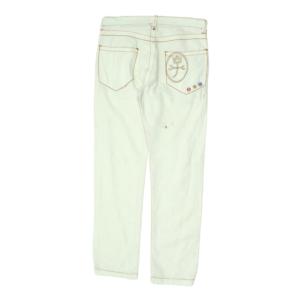 JC de Castelbajac Mens White Jeans | Vintage High End Designer Denim Trousers | Vintage Messina Hembry | Thrift | Second-Hand Messina Hembry | Used Clothing | Messina Hembry 