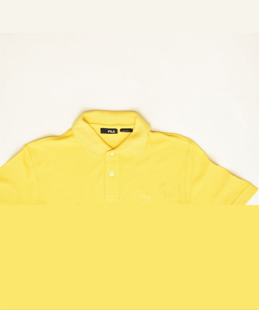 FILA Mens Polo Shirt IT 40 Small Yellow Cotton Classic | Vintage | Thrift | Second-Hand | Used Clothing | Messina Hembry 