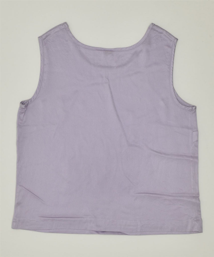 LUISA SPAGNOLI Womens Vest Top UK 14 Large Purple Acetate | Vintage | Thrift | Second-Hand | Used Clothing | Messina Hembry 